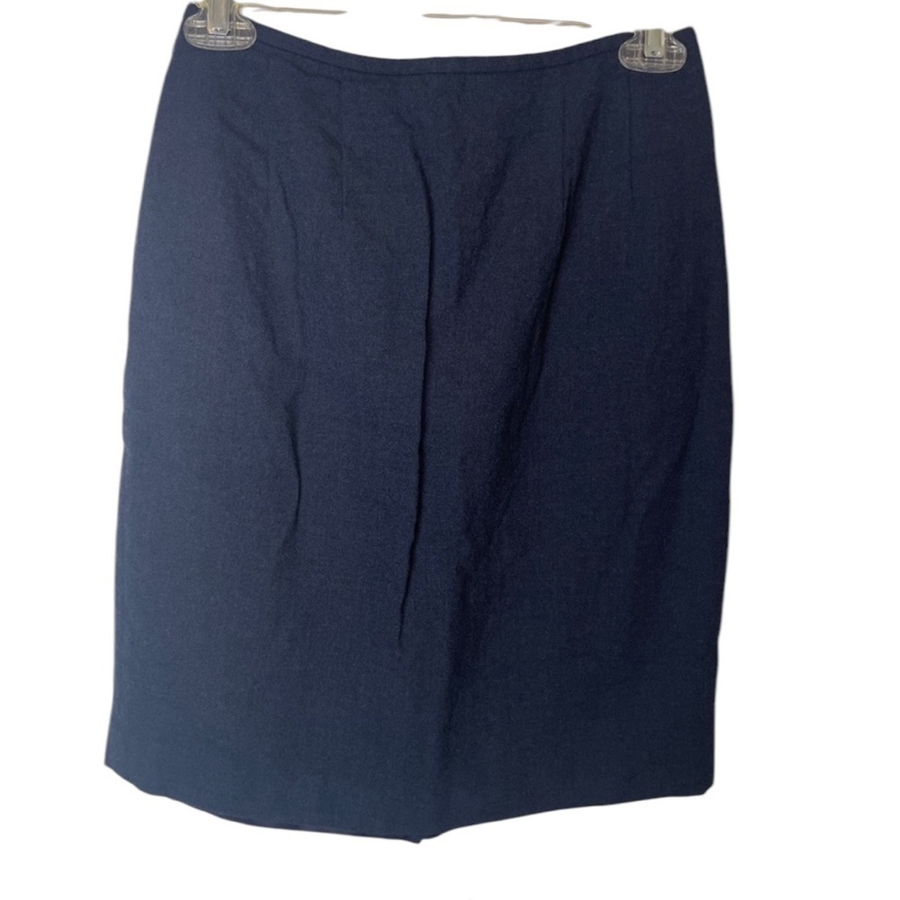 TAHARI Dark Blue 100% Wool Pencil Skirt Vintage Size 6 Business Career